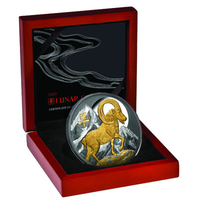 Lunar Goat (2027) - 5 oz - pièce de collection en argent de qualité « proof »
