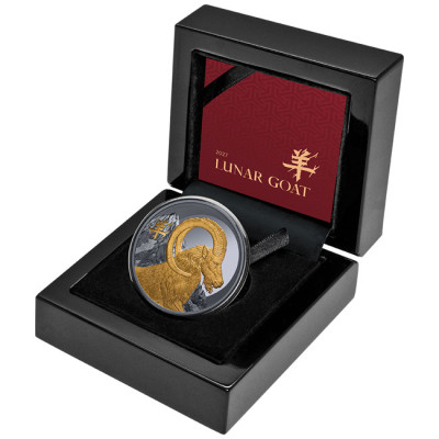 Lunar Goat (2027) - 1 once - pièce de collection en argent de qualité « proof »
