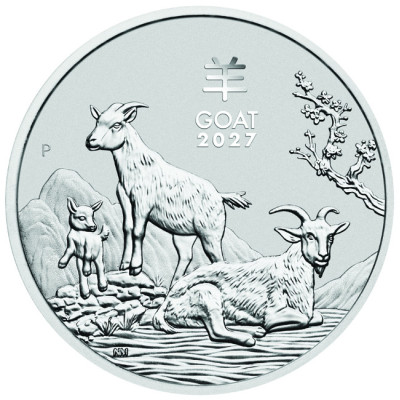 Lunar Goat (2027) - 1/2 once - pièce d'investissement en argent