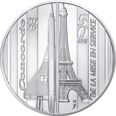 Les 50 ans du Concorde (2026) - pièce de collection en argent
