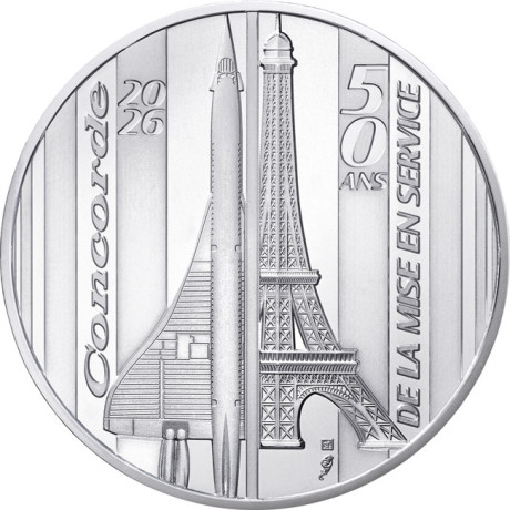 Les 50 ans du Concorde (2026) - pièce de collection en argent