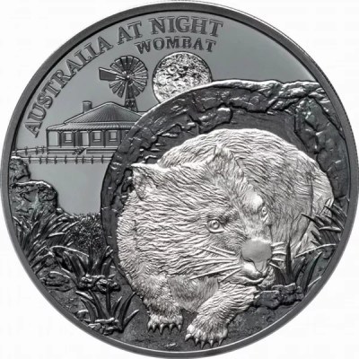 Wombat (2021) - 1 once - pièce de collection en argent noir « proof »